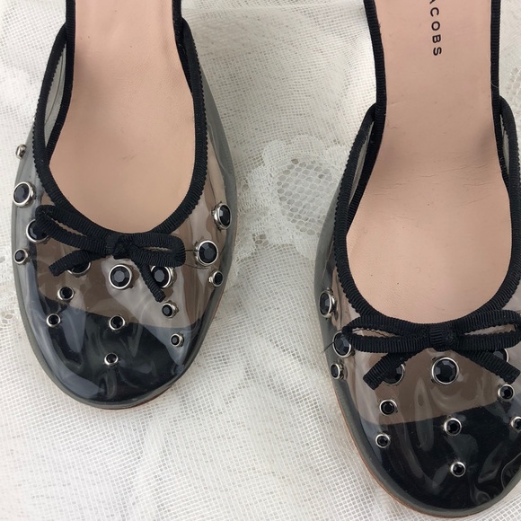 Marc by Marc Jacobs Clear Plastic Sudded Toe Heels - Picture 3 of 6